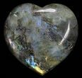 Flashy Polished Labradorite Heart #58846-1